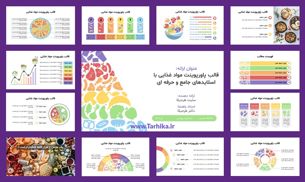 اسلایدهای نمونه قالب پاورپوینت مواد غذایی