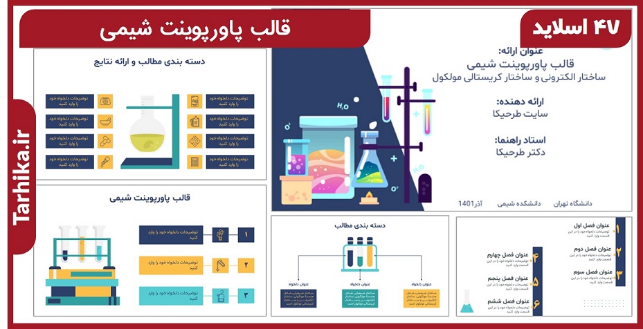 قالب پاورپوینت شیمی | اسلایدهای جامع و حرفه ای