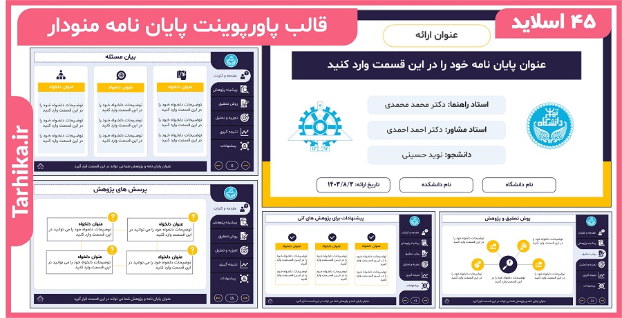 قالب پاورپوینت پایان نامه منودار | 45 اسلاید جامع و حرفه ای